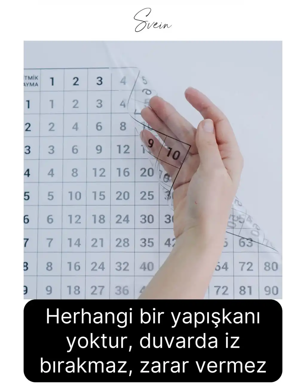 Kendinden Yapışkanlı Tutunabilen Çarpım Tablosu Ezberleme Manyetik Duvar Stickerı 105 x 100 cm