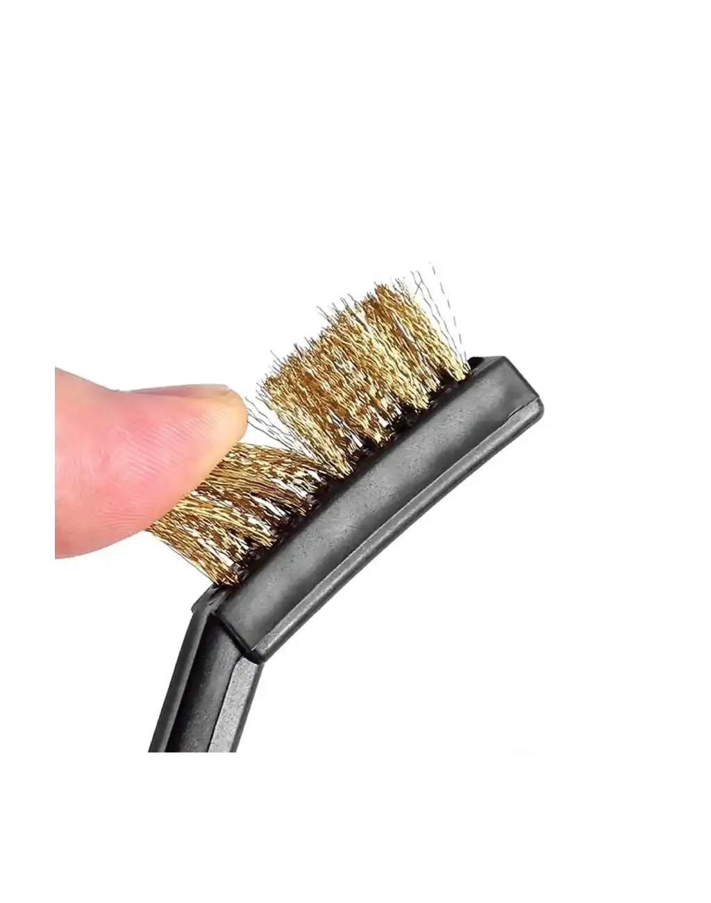 3lü Çelik Pirinç Naylon Fırça Seti Mini Detay Temizleme Paslanmaz Plastik Saplı Cüruf Pas Toz