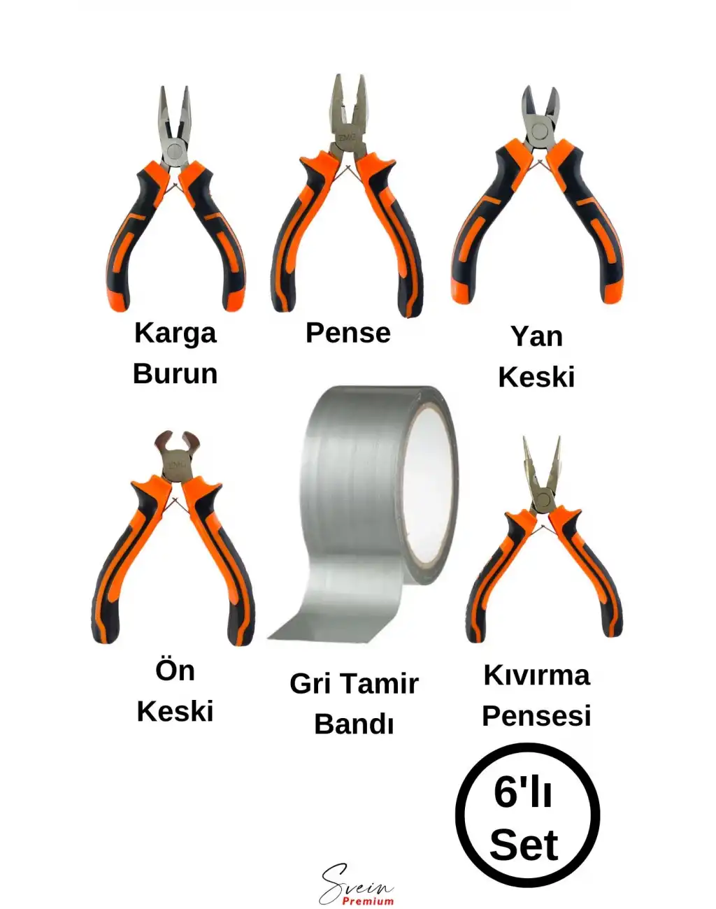 Mini Takı Hobi Karga Burun Yan Keski Pense Ön Keski Kıvırma Pensesi Çok Amaçlı Gri Tamir Bandı Seti