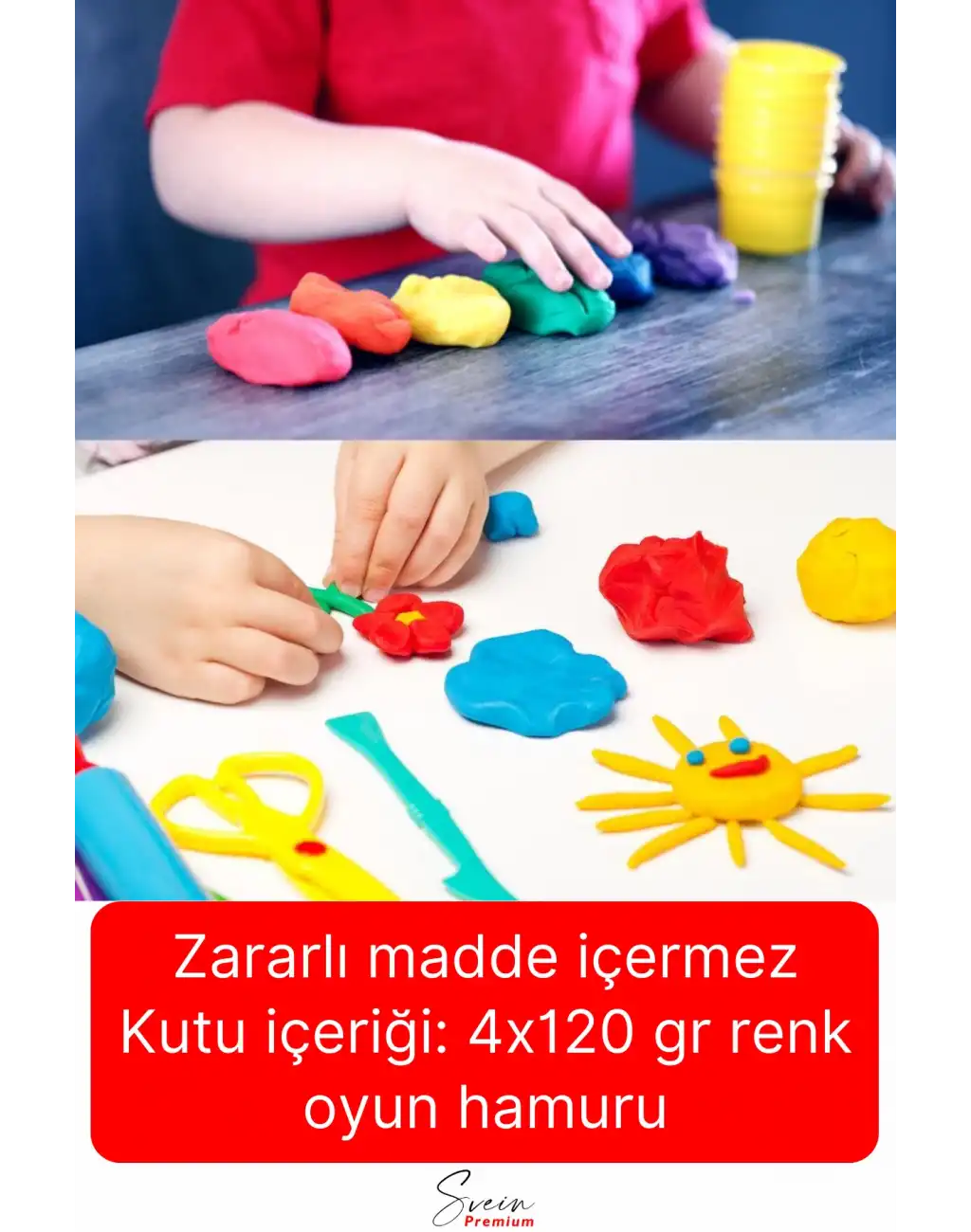 Eğitici Yaratıcı 4x120 gr Play Dough Zararsız Çocuklar İçin Güvenli Eğlenceli Oyun Hamuru Seti