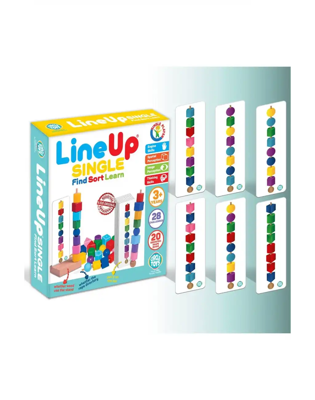 Bul Sırala Öğren Line Up Single Eğitici Zeka Geliştiren Görsel Algı Çocuk Motor Beceri Oyunu