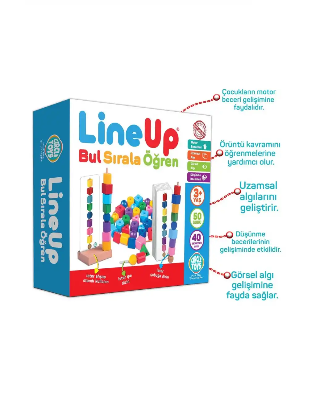 Bul Sırala Öğren Line Up Motor Beceri Uzamsal ve Görsel Algı Düşünme Becerisi Geliştirme Çocuk Oyunu