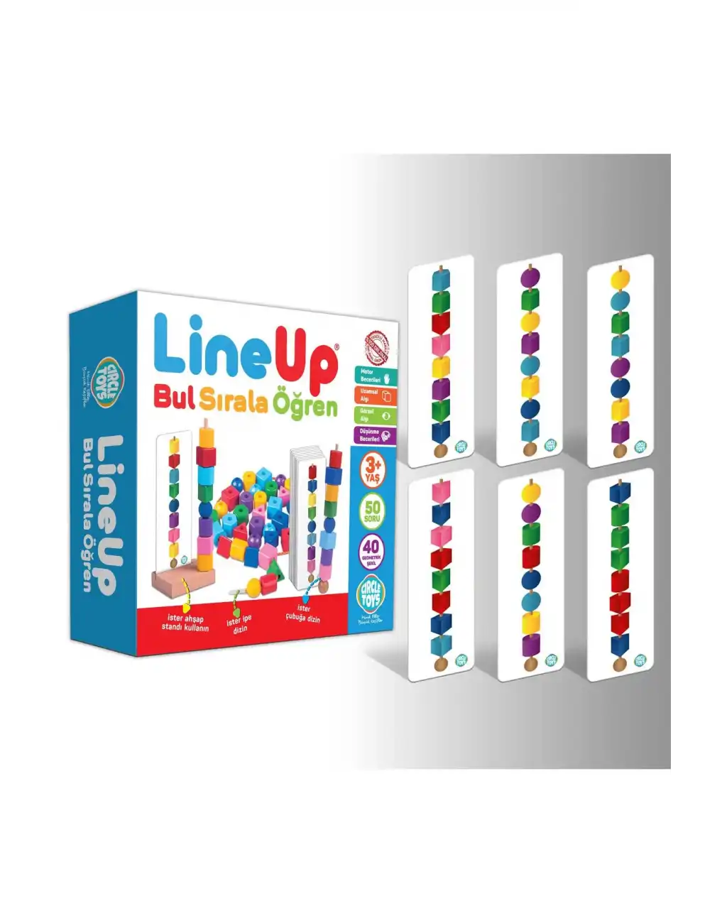 Bul Sırala Öğren Line Up Motor Beceri Uzamsal ve Görsel Algı Düşünme Becerisi Geliştirme Çocuk Oyunu