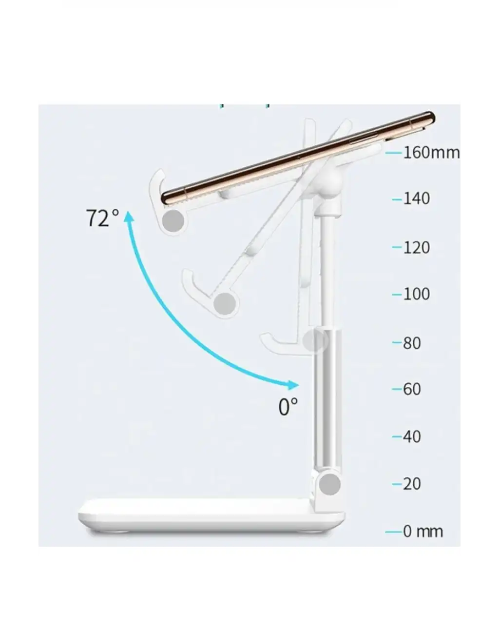Katlanabilir Masaüstü Tablet ve Telefon Tutucu Stand Uzayabilen Kademeli Katlanır Pratik Portatif