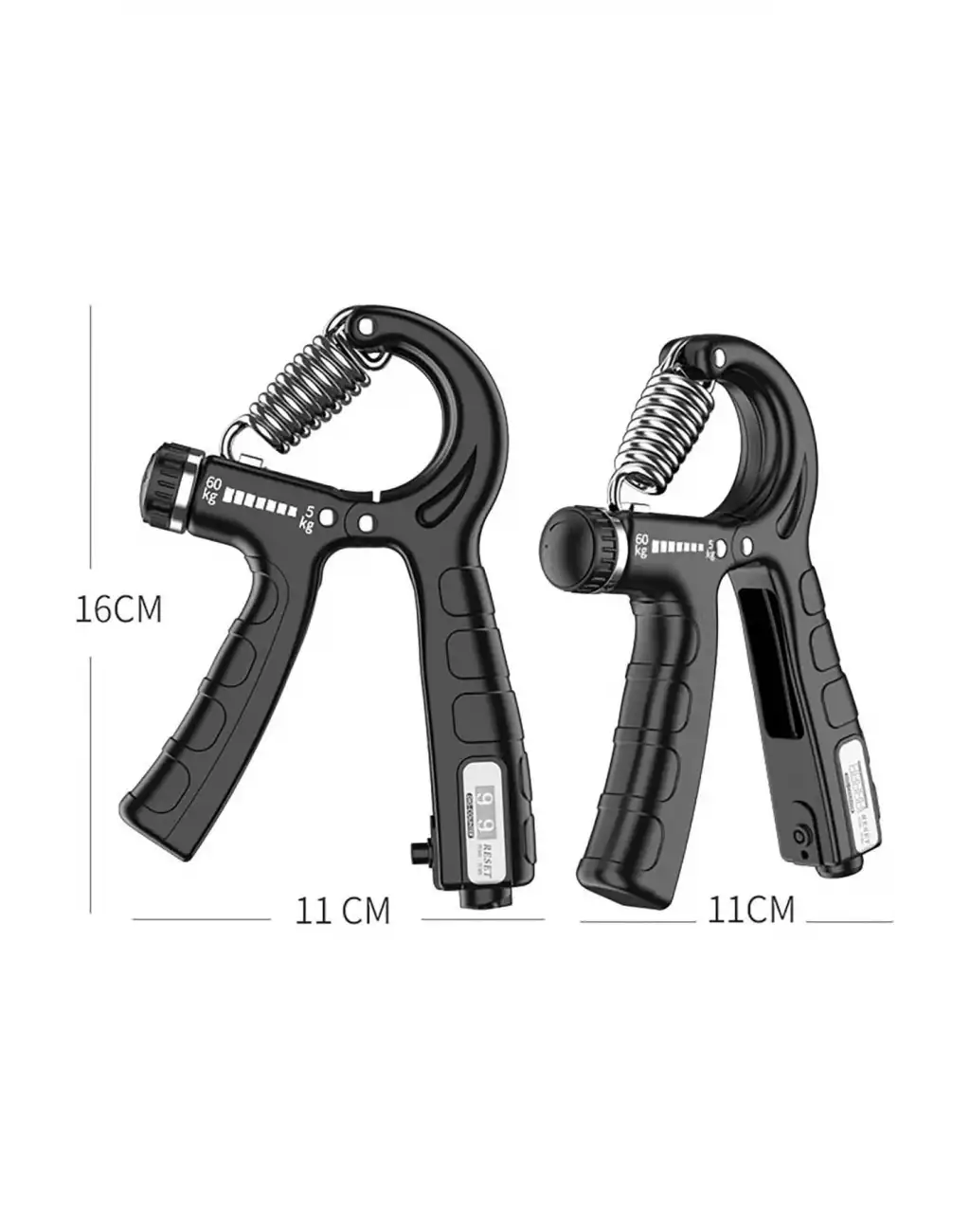 2li Göstergeli Sayaçlı El Yayı Aleti Ayarlanabilir Spor Bilek Kas Kol Güçlendirme Egzersiz Ekranlı