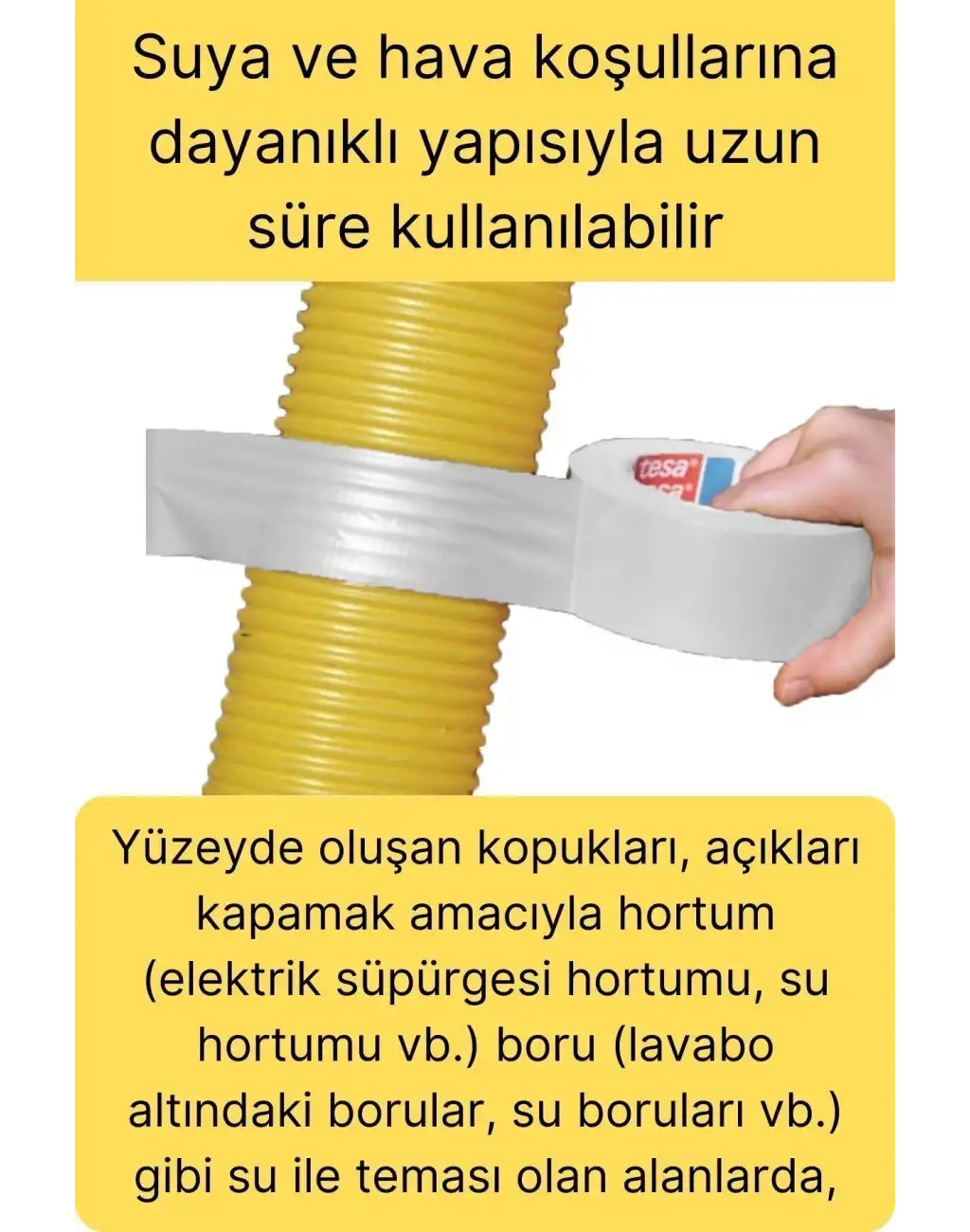 Premium Çok Amaçlı Su Geçirmez Sızdırmaz Dayanıklı Izole Beyaz Tamir Bandı 48 Mm 10 Mt 1 Adet