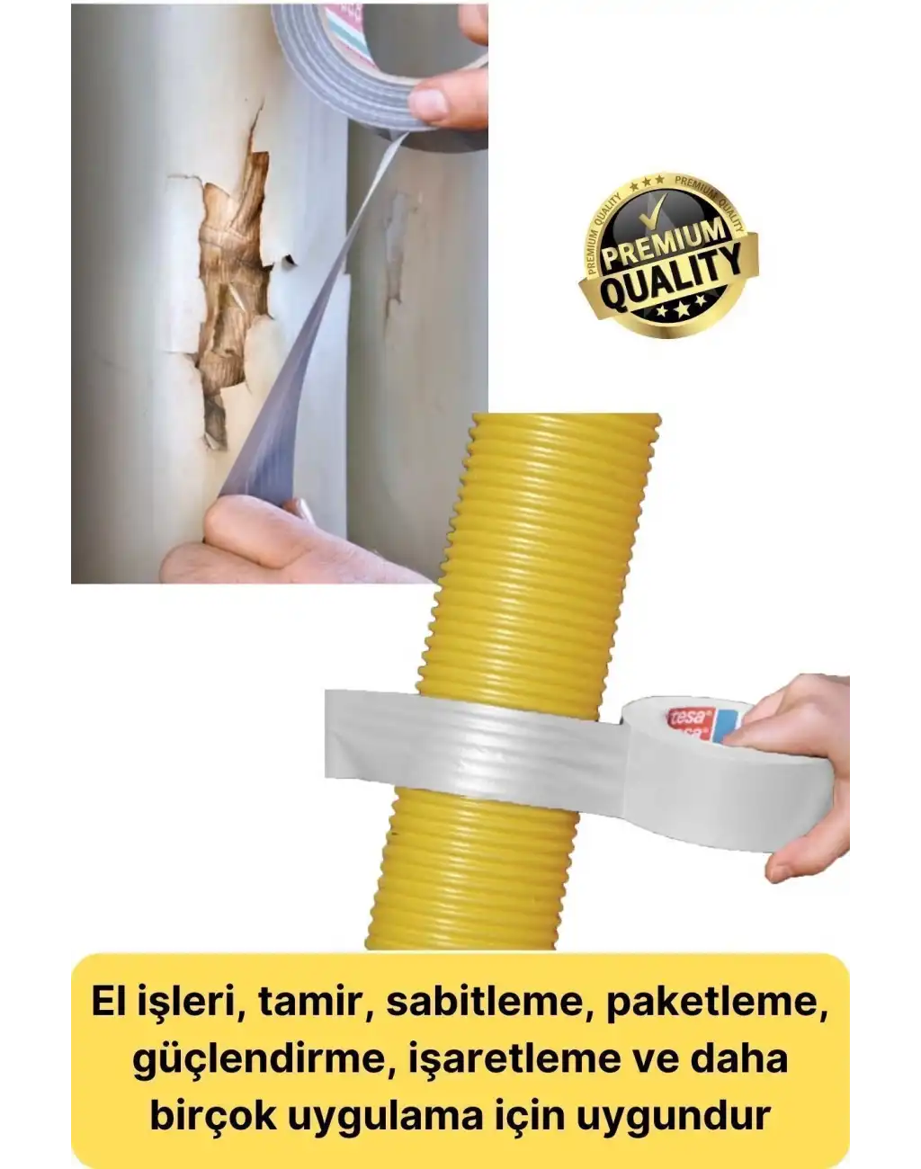 Premium Çok Amaçlı Su Geçirmez Sızdırmaz Dayanıklı Izole Beyaz Tamir Bandı 48 Mm 10 Mt 1 Adet