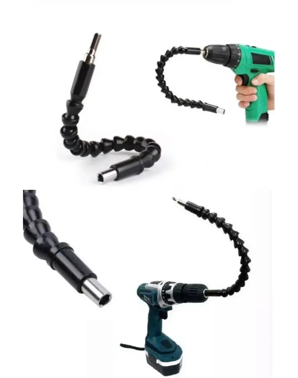 Esnek Matkap Ucu Şaft Uzatma Aparatı Bits Bükülebilir Akrobat Tornavida Vidalama Eklentisi 300 mm