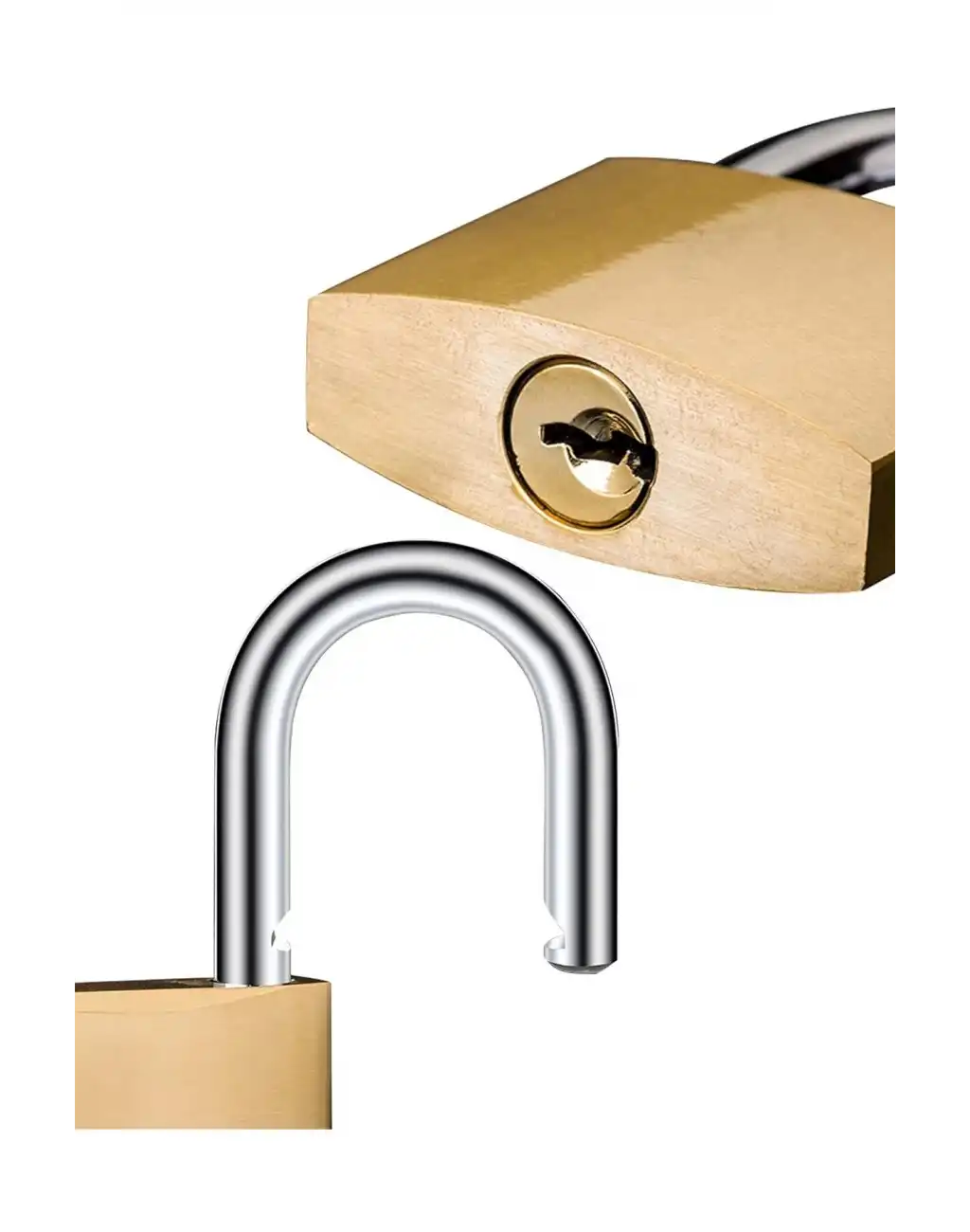 38 mm Dış Mekan Paslanmaz Çelik Halka Yüksek Güvenlikli Dayanıklı Sarı Asma Kilit Garaj Bahçe Kapı