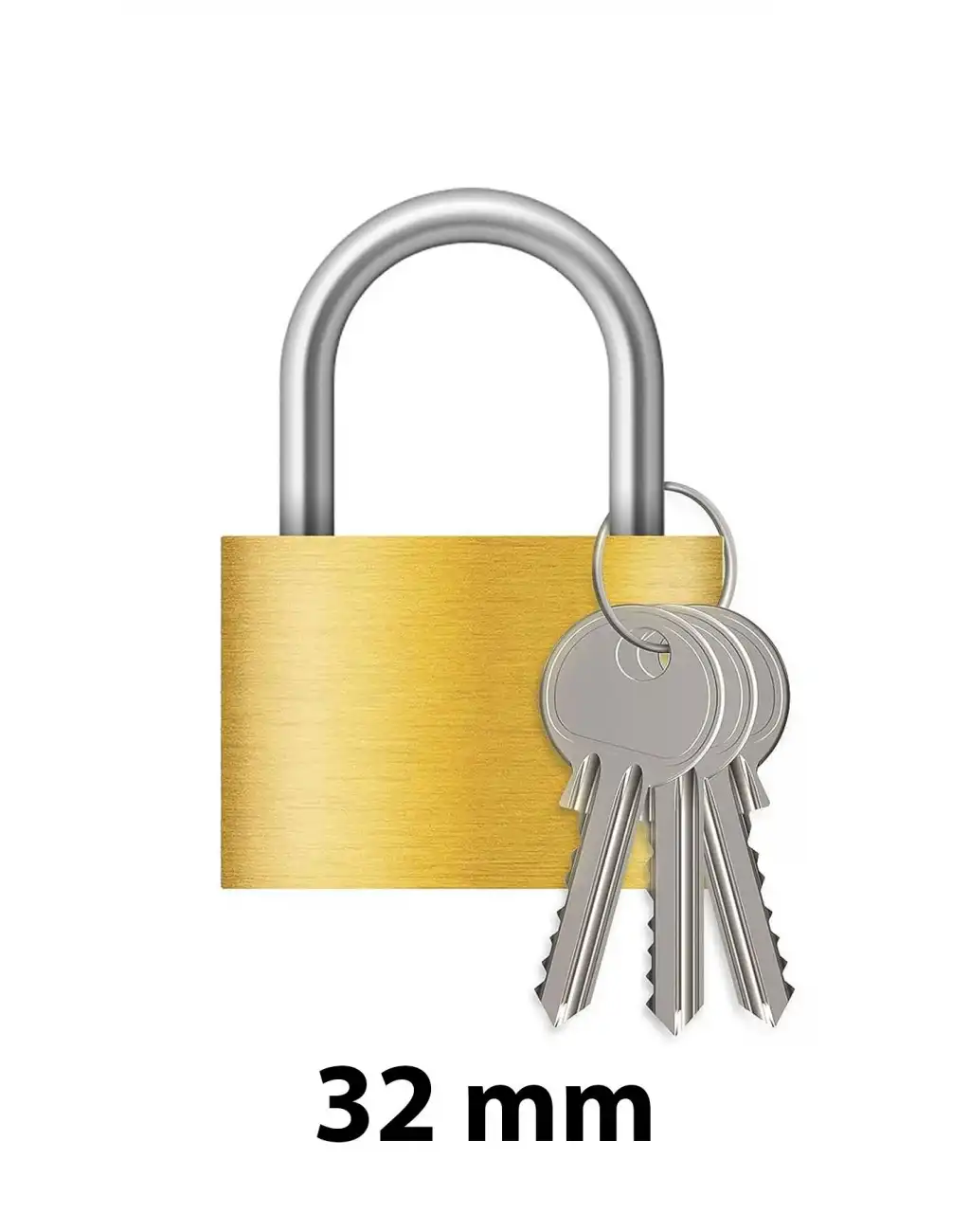 32 mm Dış Mekan Paslanmaz Çelik Halka Yüksek Güvenlikli Dayanıklı Sarı Asma Kilit Garaj Bahçe Kapı