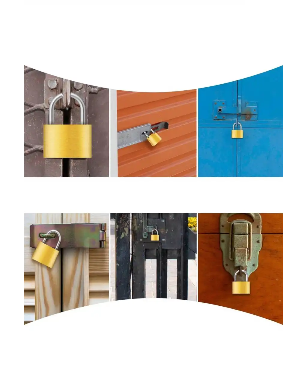 32 mm Dış Mekan Paslanmaz Çelik Halka Yüksek Güvenlikli Dayanıklı Sarı Asma Kilit Garaj Bahçe Kapı