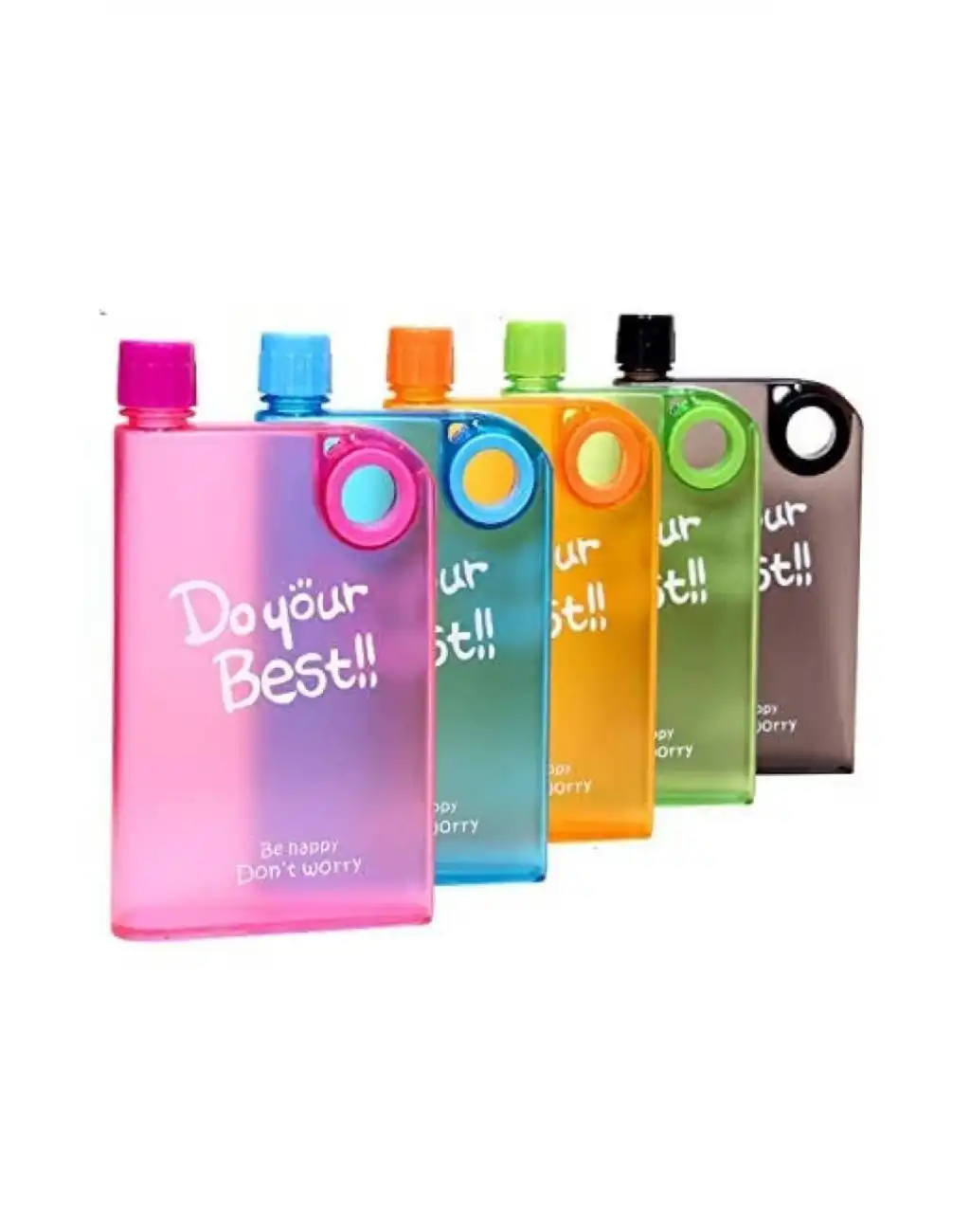 Özel Tasarım Ergonomik Çantada Taşınabilir Renkli Şeffaf Okul İş Notebook Su Şişesi Matara 380 ml