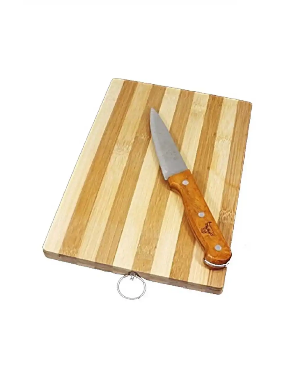 Asma Halkalı Doğal Bambu Kesme Tahtası Sunum Tepsisi Et Ekmek Sebze Meyve Doğrama Tablası Lüks 30x22