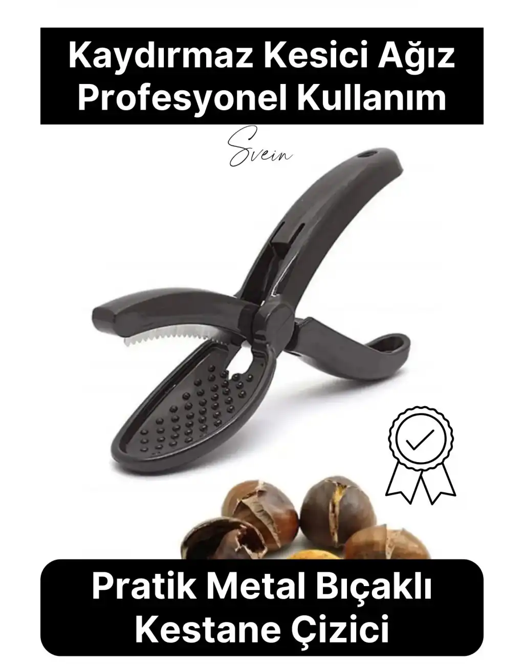 Pratik Kestane Çizici Kesici Metal Bıçaklı Plastik Saplı Kolay Kullanım Mutfak Aleti Chestnut Cutter