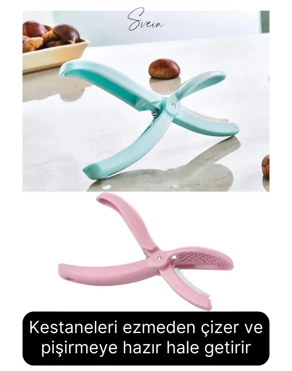 Pratik Kestane Çizici Kesici Metal Bıçaklı Plastik Saplı Kolay Kullanım Mutfak Aleti Chestnut Cutter