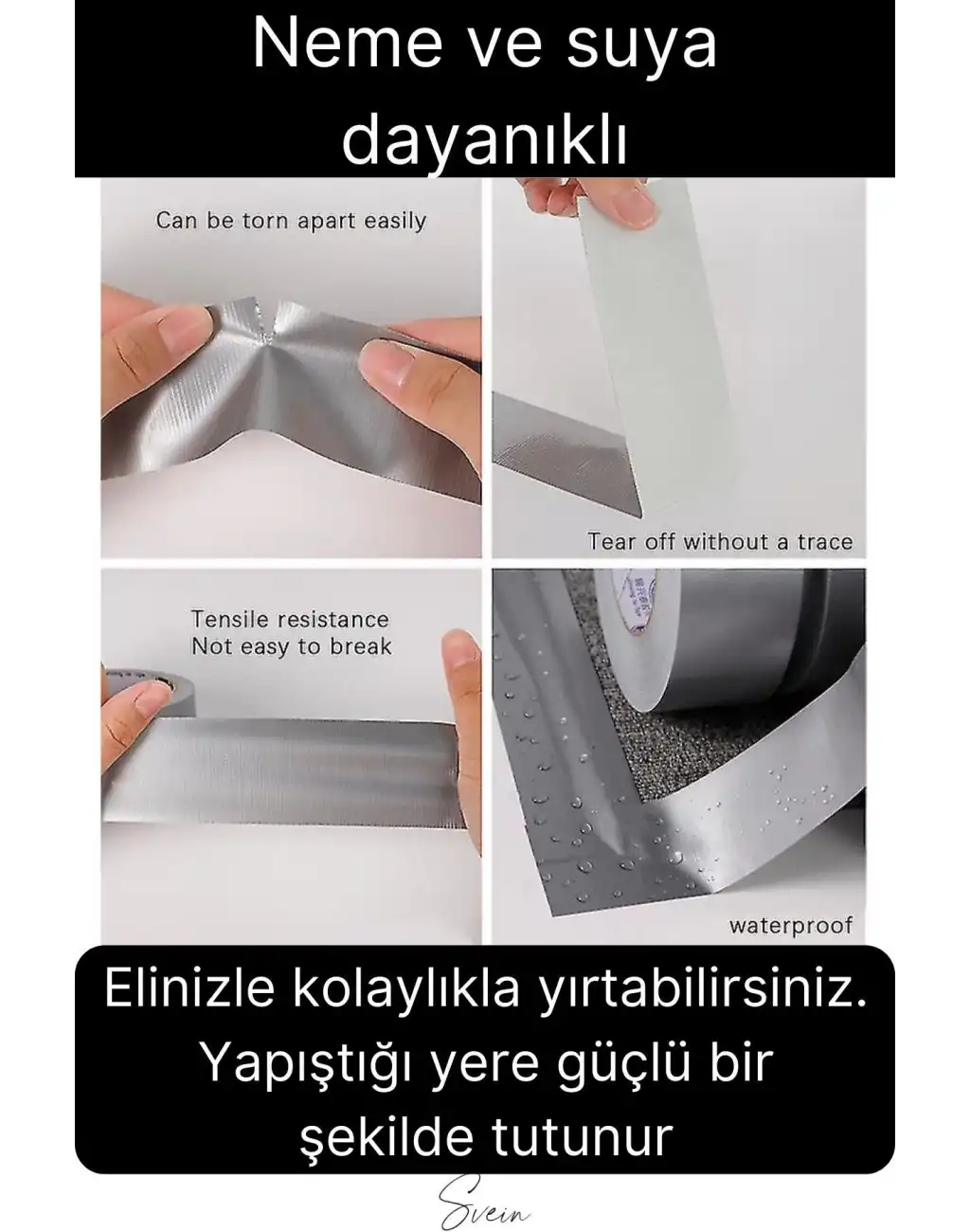 Çok Amaçlı Su Geçirmez Sızdırmaz Dayanıklı İzolasyon Gri Tamir Bandı 48 Mm 10 Mt 1 Adet