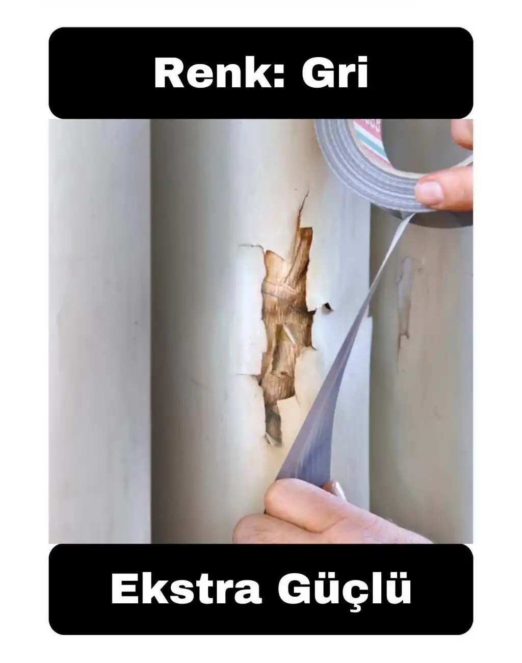 Çok Amaçlı Su Geçirmez Sızdırmaz Dayanıklı İzolasyon Gri Tamir Bandı 48 Mm 10 Mt 1 Adet