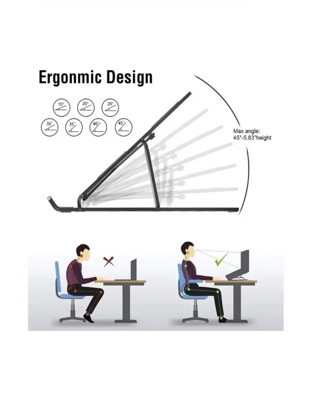 Taşınabilir Katlanır Kaymaz Ayarlı Plastik Notebook Dizüstü Bilgisayar Yükseltici Laptop Standı