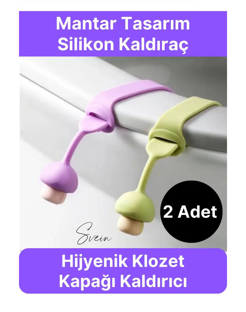 2 Adet Klozet Kapağı Kaldırma Hijyen Aparatı Tutucu Mantar Tasarım Silikon Esnek Pratik Banyo İçin