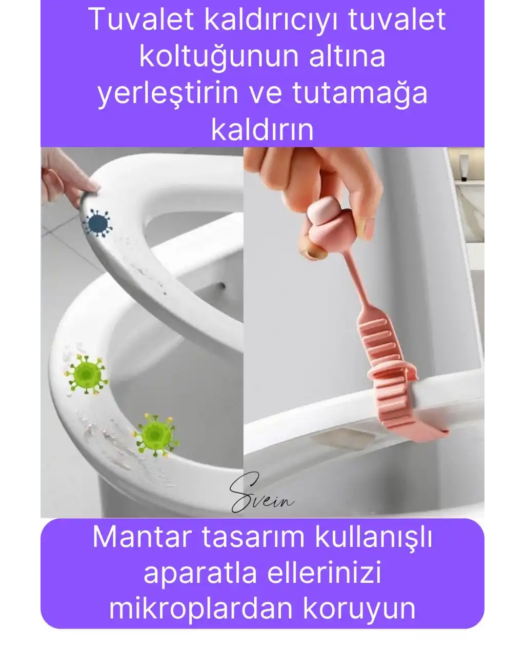 2 Adet Klozet Kapağı Kaldırma Hijyen Aparatı Tutucu Mantar Tasarım Silikon Esnek Pratik Banyo İçin