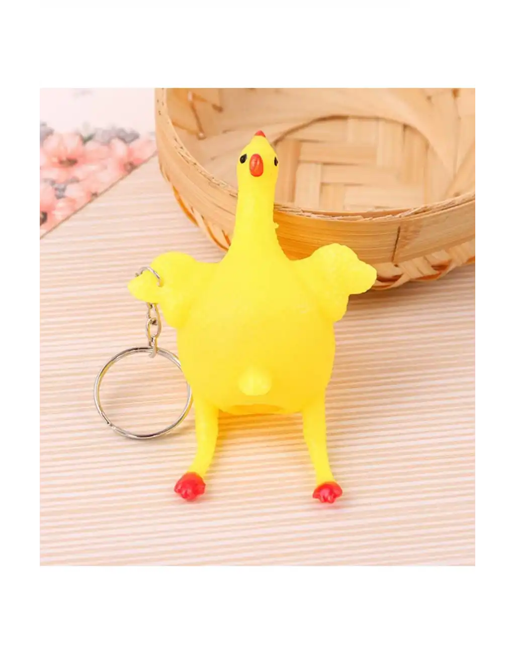 Squishy Yumurtlayan Tavuk Anahtarlık Civciv İlginç Komik Sevmli Aksesuar Hediye Oyuncak Arkadaşa