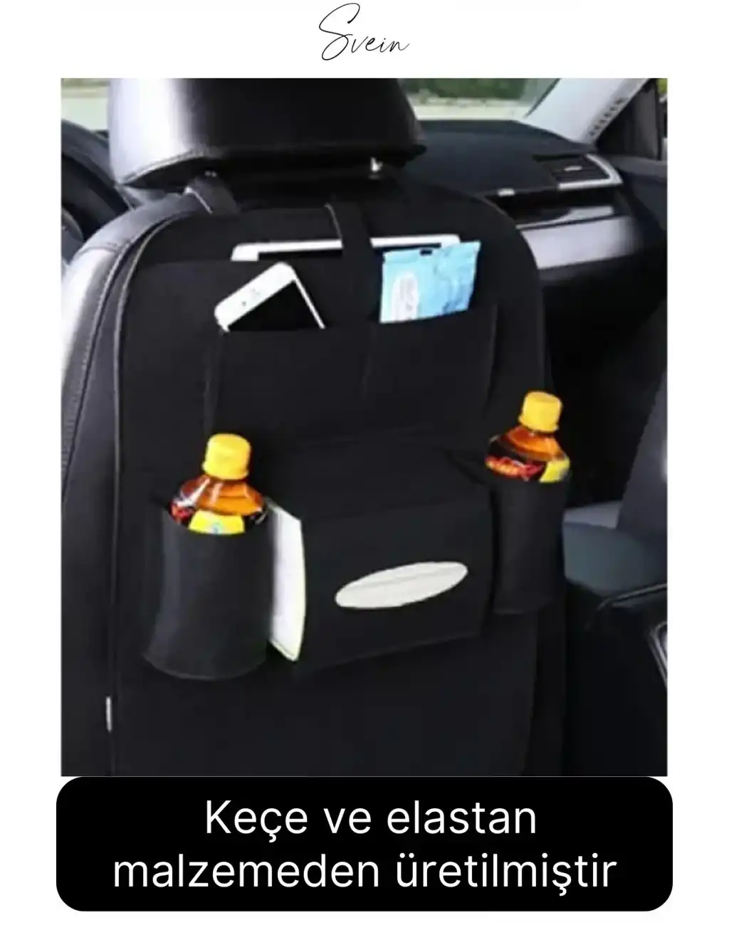 Oto Koltuk Arkası Organizer Düzenleme Çok Gözlü İstifleme Depolama Oto Kılıf Keçe Dayanıklı Cepli