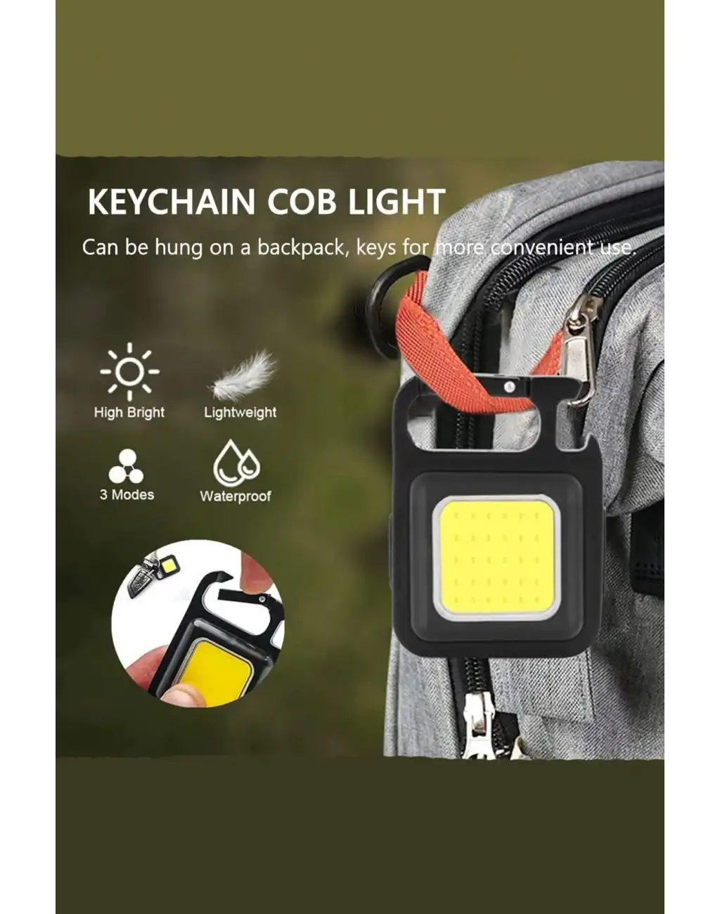 Premium Mini LED Anahtarlık 1000 Lümen El Feneri Usb Şarjlı Taşınabilir Metal Kamp Seyahat İçin