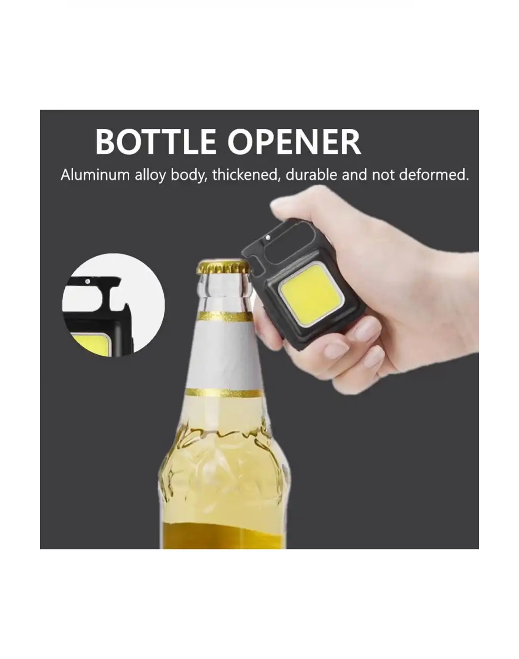 Premium Mini LED Anahtarlık 1000 Lümen El Feneri Usb Şarjlı Taşınabilir Metal Kamp Seyahat İçin