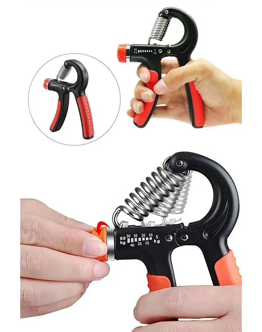 2li Ayarlanabilir El Yayı Kol Bilek Kası Parmak Güçlendirme Egzersiz Spor Aleti Direnç Yayı 5-60 Kg