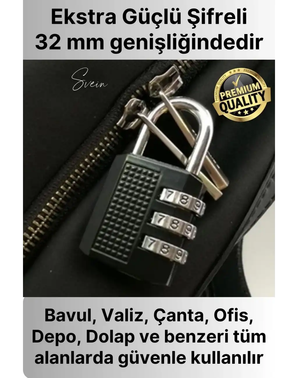 32 mm 3 Basamaklı Haneli Şifreli Premium Paslanmaz Çelik Küçük Ekstra Güçlü Şifreli Asma Kilit