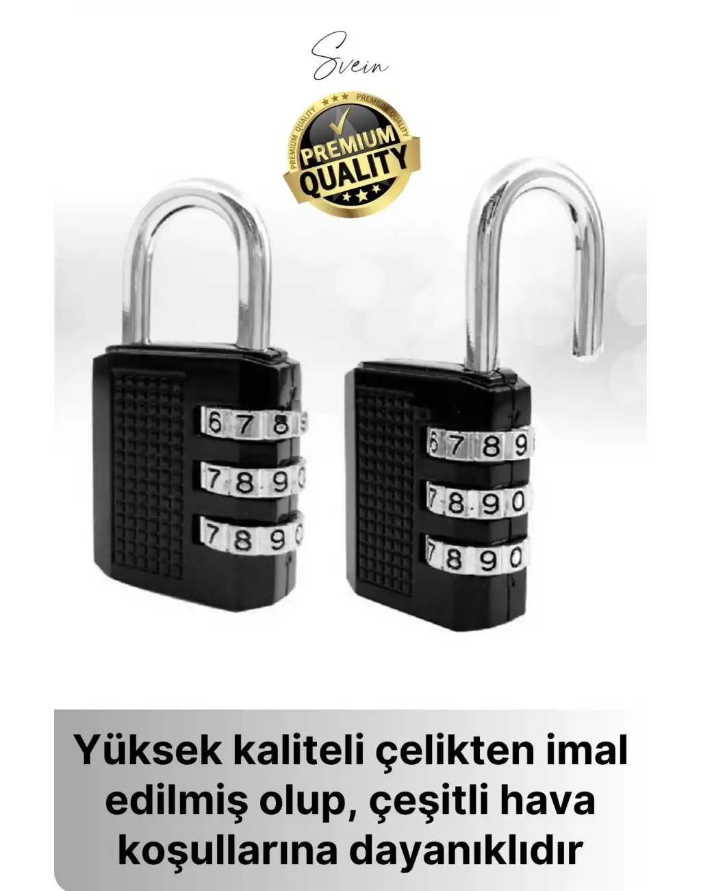 32 mm 3 Basamaklı Haneli Şifreli Premium Paslanmaz Çelik Küçük Ekstra Güçlü Şifreli Asma Kilit