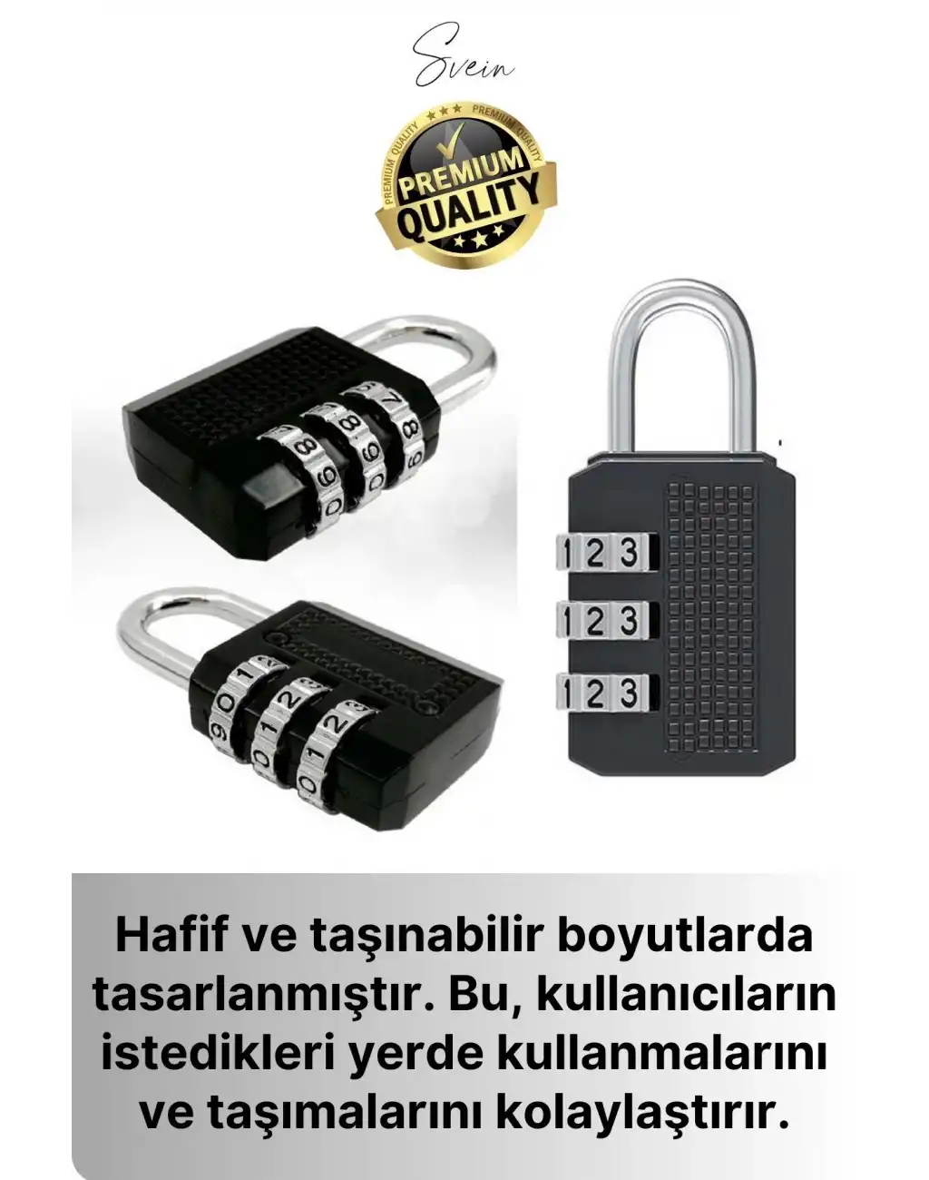 25 mm 3 Basamaklı Haneli Şifreli Premium Paslanmaz Çelik Küçük Ekstra Güçlü Şifreli Asma Kilit