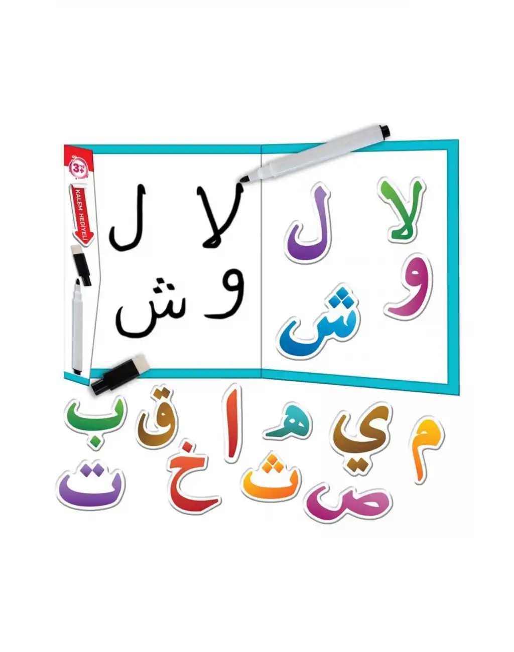 Elif Ba Öğreniyorum Yaz Sil Aktivite Manyetik Kalem Hediyeli Arabic Letters Arapça Alfabe Eğitim Set