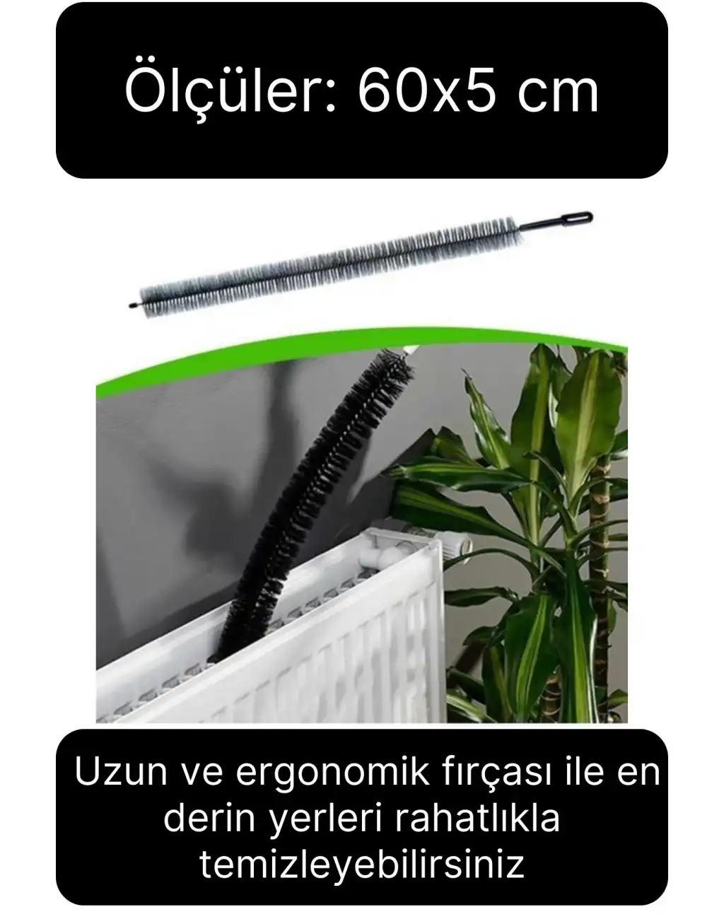 Pratik Esnek Bükülebilir Ergonomik Kalorifer Peteği Motor Dolap Altı Temizleme Fırçası