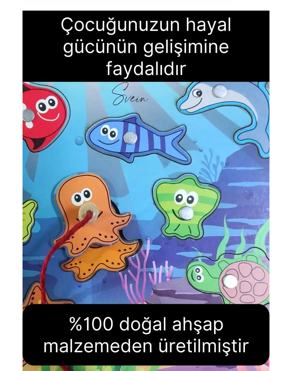 Ahşap Mıknatıslı Balık Tutma El Göz Koordinasyon Çocuklara İnce Motor Beceri Eğitici Öğretici Oyunu