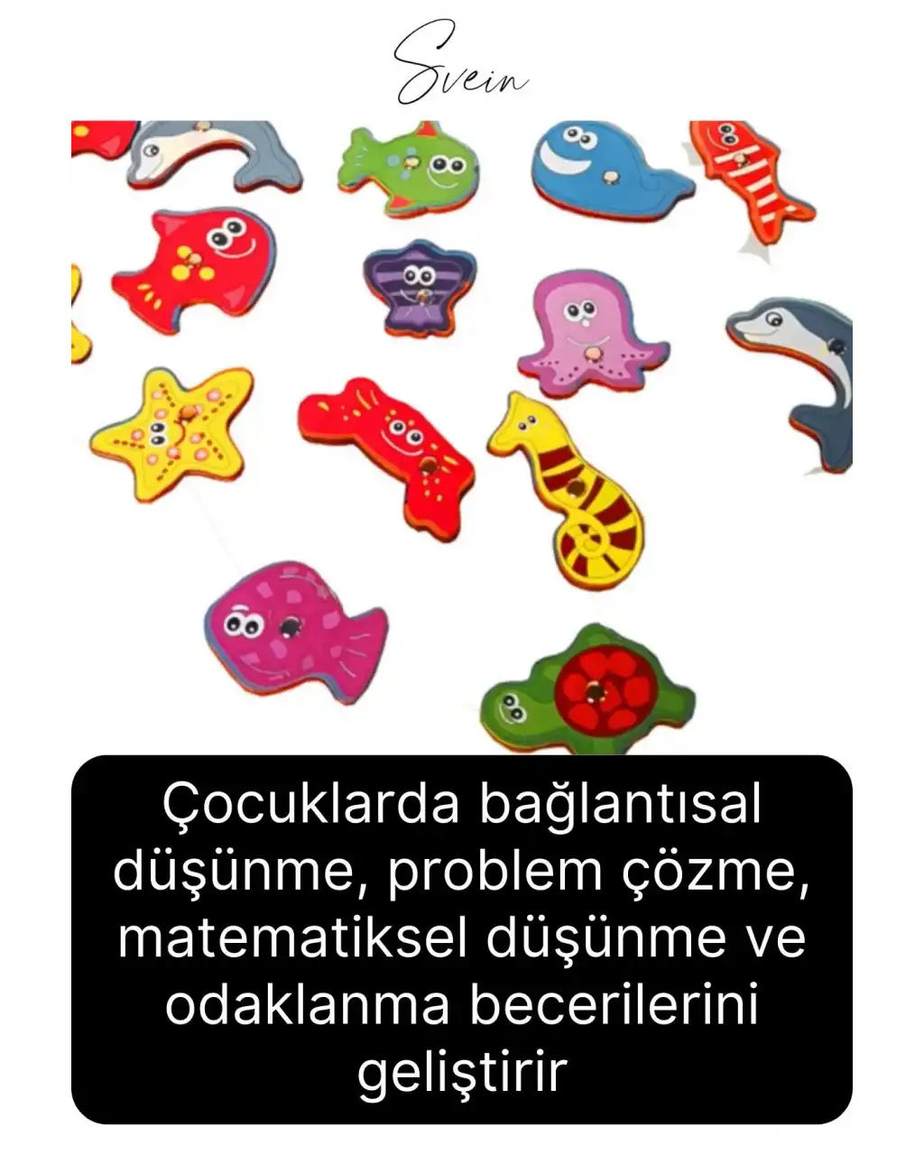 Ahşap Mıknatıslı Balık Tutma El Göz Koordinasyon Çocuklara İnce Motor Beceri Eğitici Öğretici Oyunu