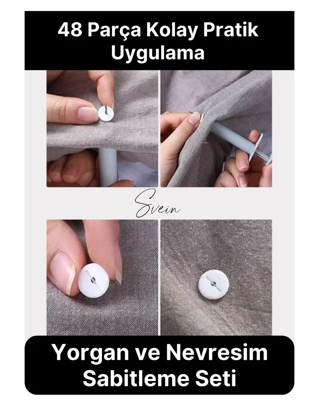 Pratik Yorgan ve Nevresim Kılıfı Sabitleme Aparatı Tutucu İğnesi Yastık Yatak Örtüsü Klipsi Seti