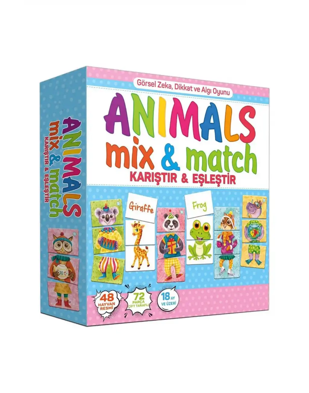 Premium Kutulu Eğitici Öğretici Animals Mix & Match Eşleştirme El Göz Koordinasyon Motor Beceri Oyun