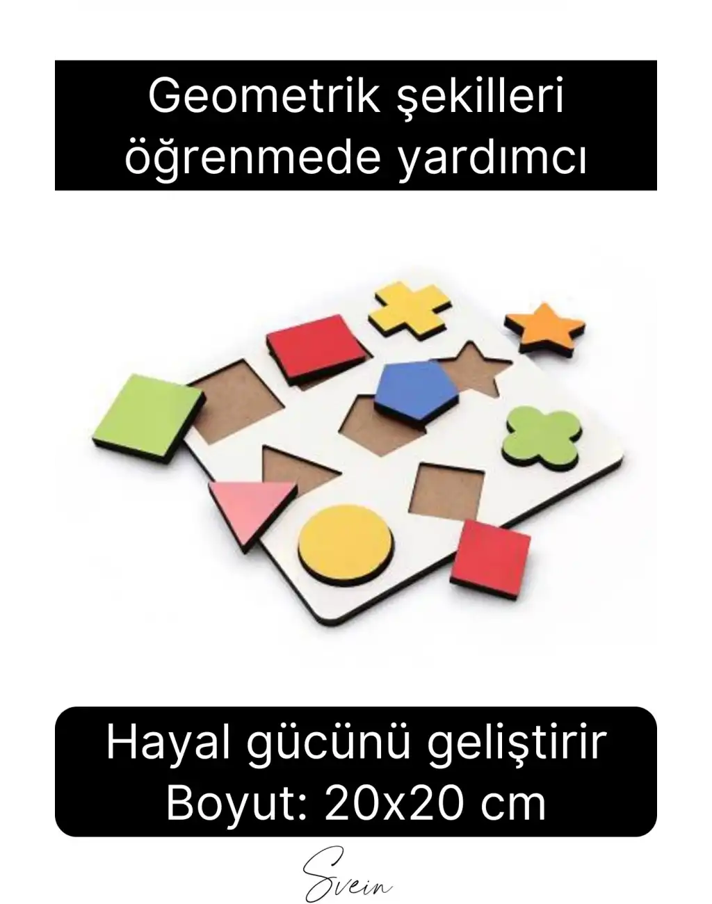 Eğitici Öğretici Ahşap Renkli Geometrik Şekil Yerleştirme Birleştirme Oyuncağı 9lu Okul Öncesi