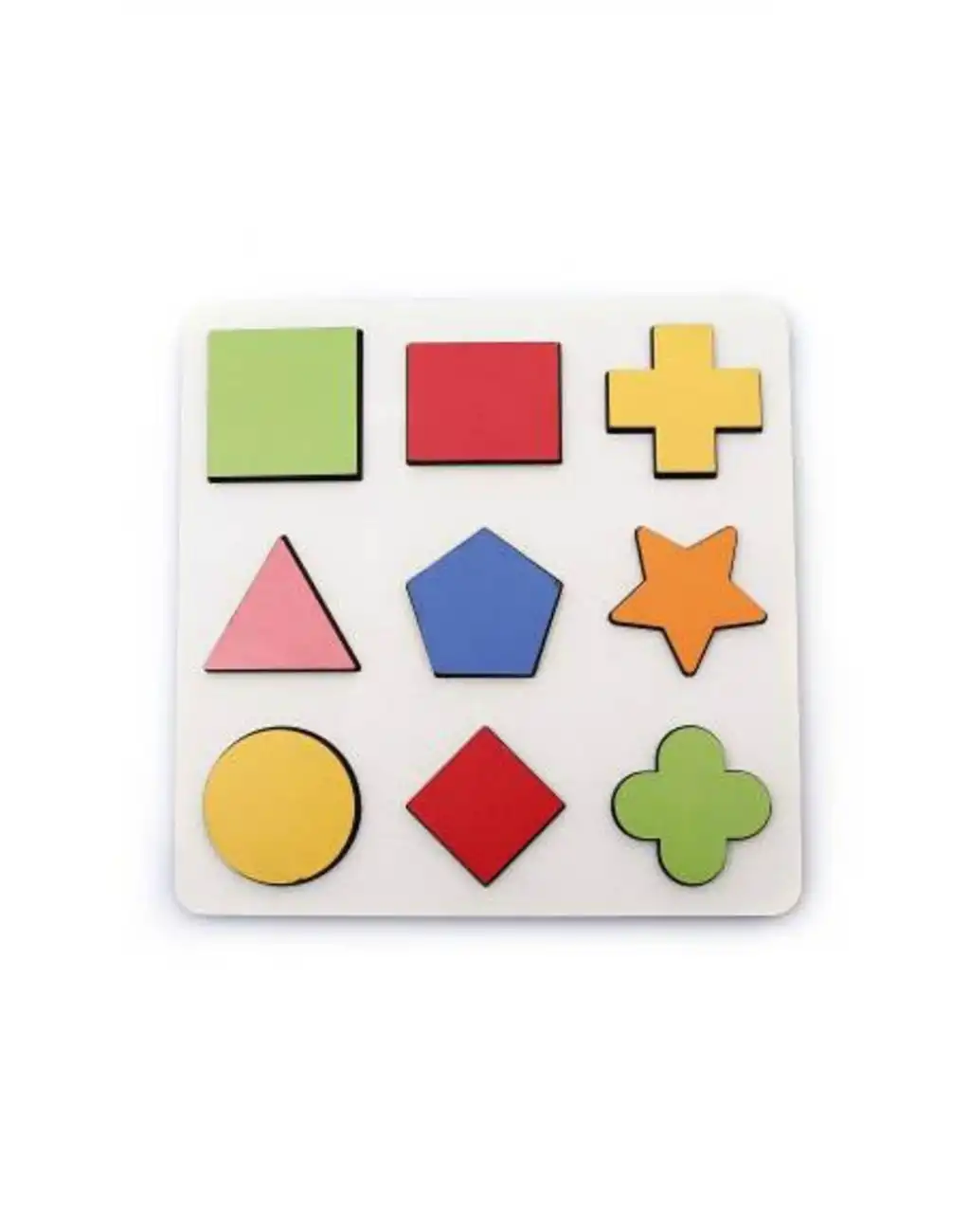 Eğitici Öğretici Ahşap Renkli Geometrik Şekil Yerleştirme Birleştirme Oyuncağı 9lu Okul Öncesi