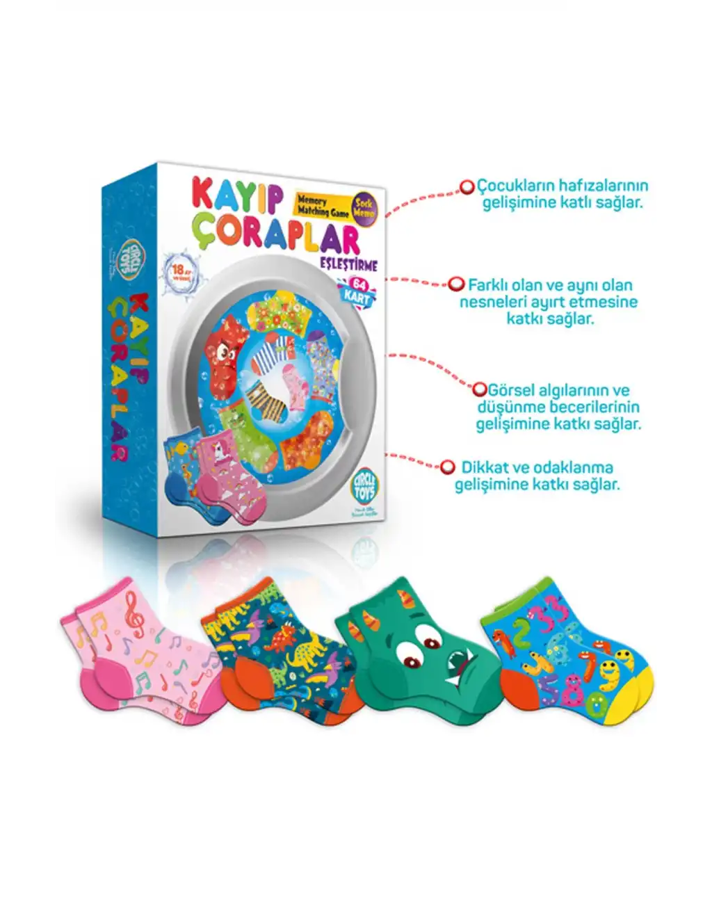 Kayıp Çoraplar Eşleştirme Beceri Zeka Geliştirme El Göz Algı Koordinasyon Okul Öncesi Kutulu Oyunu