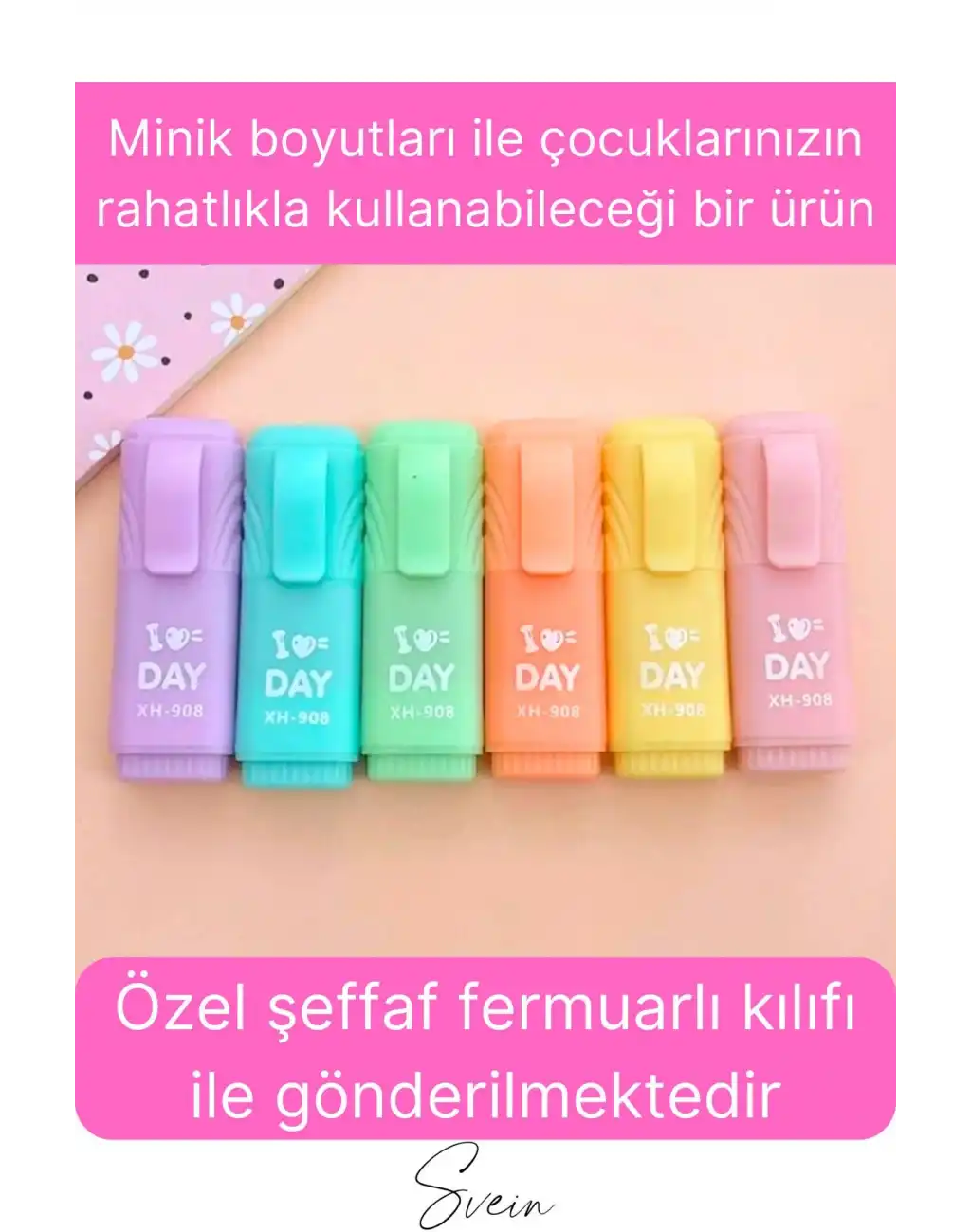 6lı Mini Pastel Renkli Düz Fosforlu İşaretleme Kalemi Öğrenci Sevimli Kılıflı Okul Çocuk Boya Seti