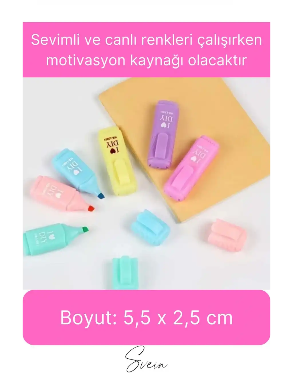 6lı Mini Pastel Renkli Düz Fosforlu İşaretleme Kalemi Öğrenci Sevimli Kılıflı Okul Çocuk Boya Seti