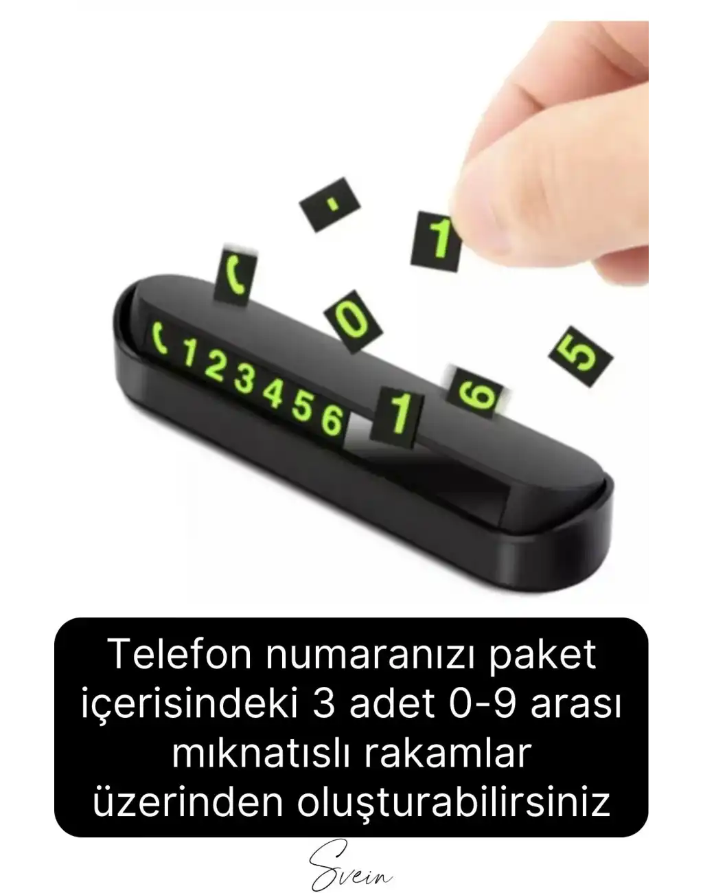 Premium Oto Araba Torpido Göğüs Üstü Araç İçi Fosforlu Telefon Numaratör Yazısı Aç Kapa Park Numara