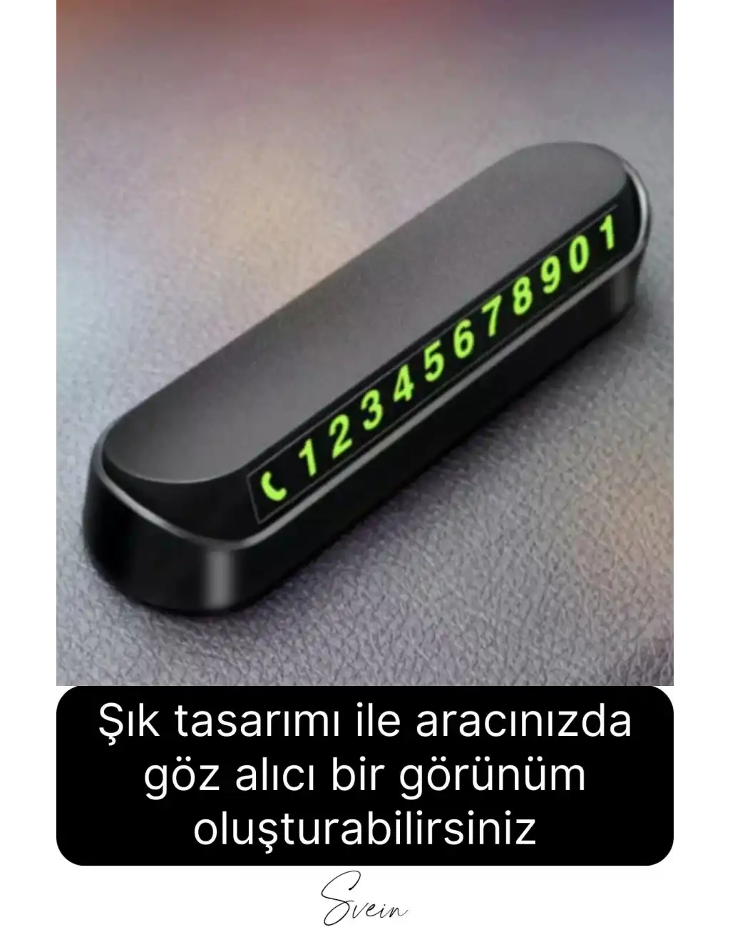 Premium Oto Araba Torpido Göğüs Üstü Araç İçi Fosforlu Telefon Numaratör Yazısı Aç Kapa Park Numara