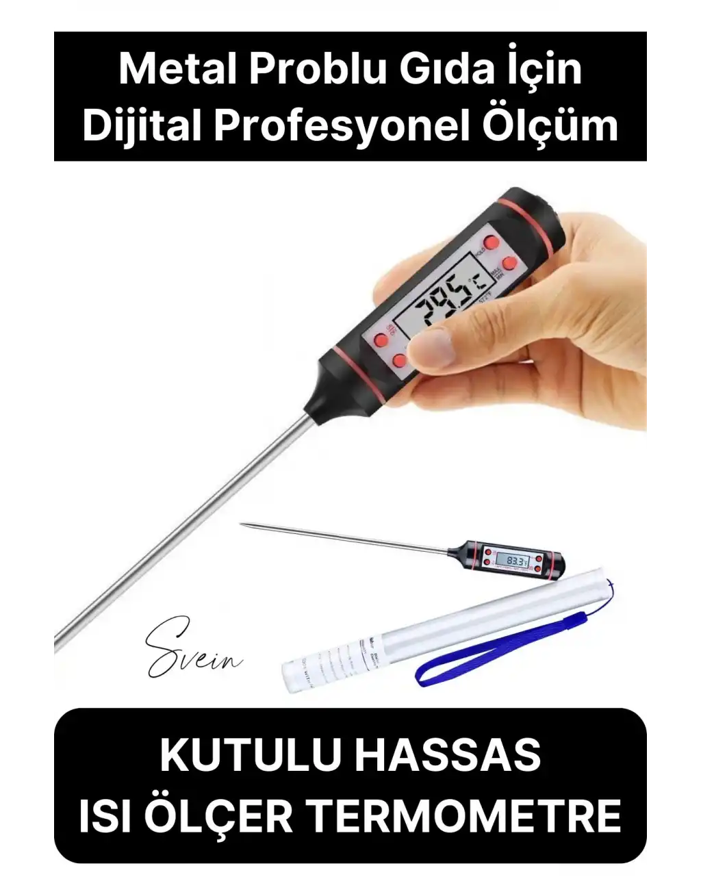 Dijital Gıda Et Tavuk Yemek Pişirme Çubuk Termometre Profesyonel Barbekü Sıcaklık Ölçer Mutfak