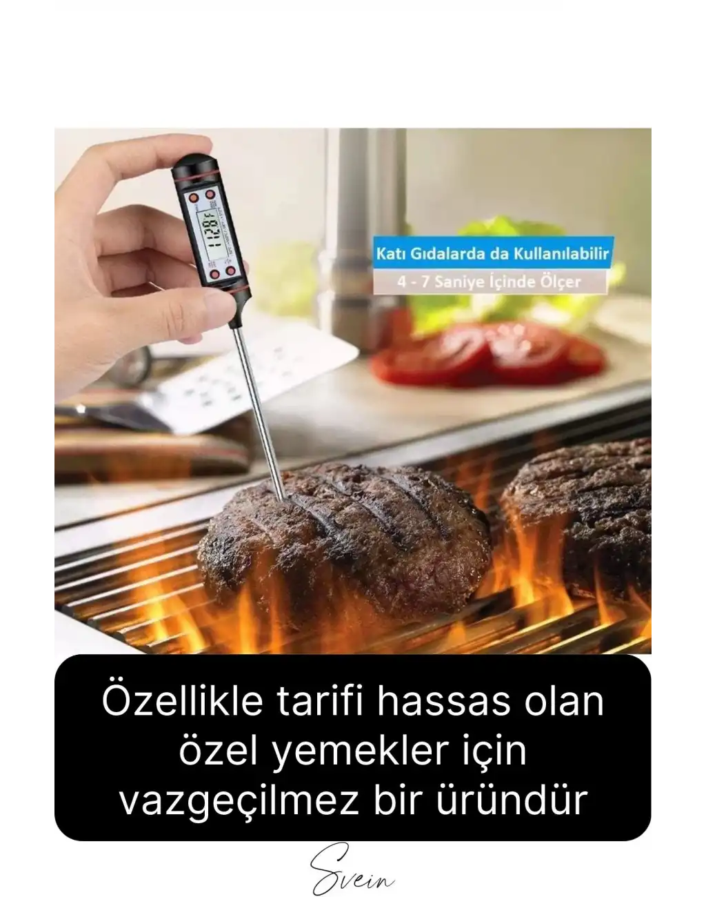 Dijital Gıda Et Tavuk Yemek Pişirme Çubuk Termometre Profesyonel Barbekü Sıcaklık Ölçer Mutfak