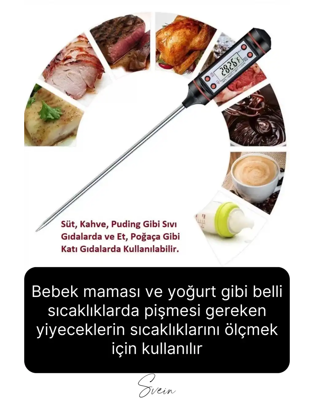 Dijital Gıda Et Tavuk Yemek Pişirme Çubuk Termometre Profesyonel Barbekü Sıcaklık Ölçer Mutfak