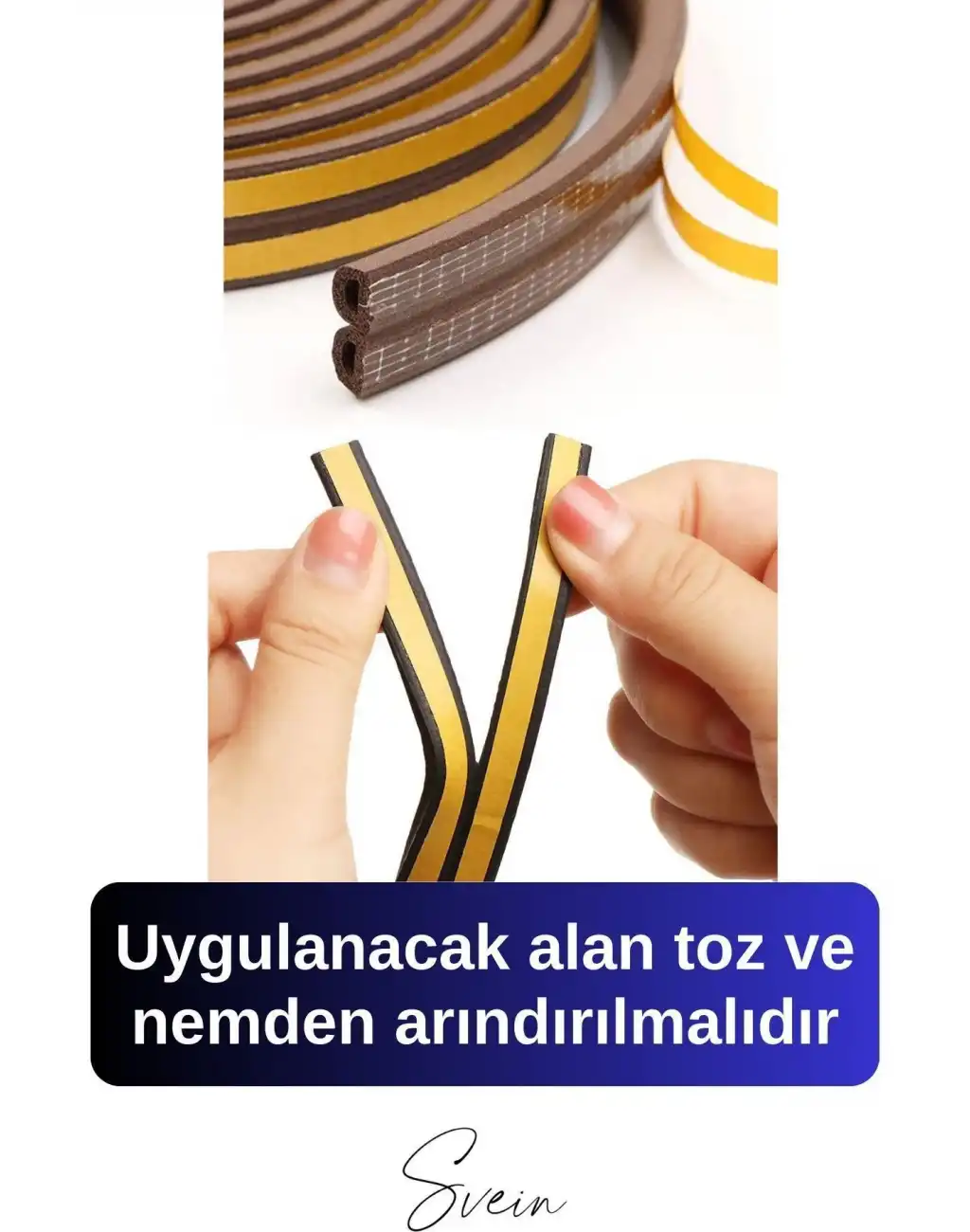 Kapı Pencere Fitili Soğuk İzolasyon Bandı Kendinden Yapışkanlı Güçlü Kauçuk Yalıtım Bant 2x10=20 Mt