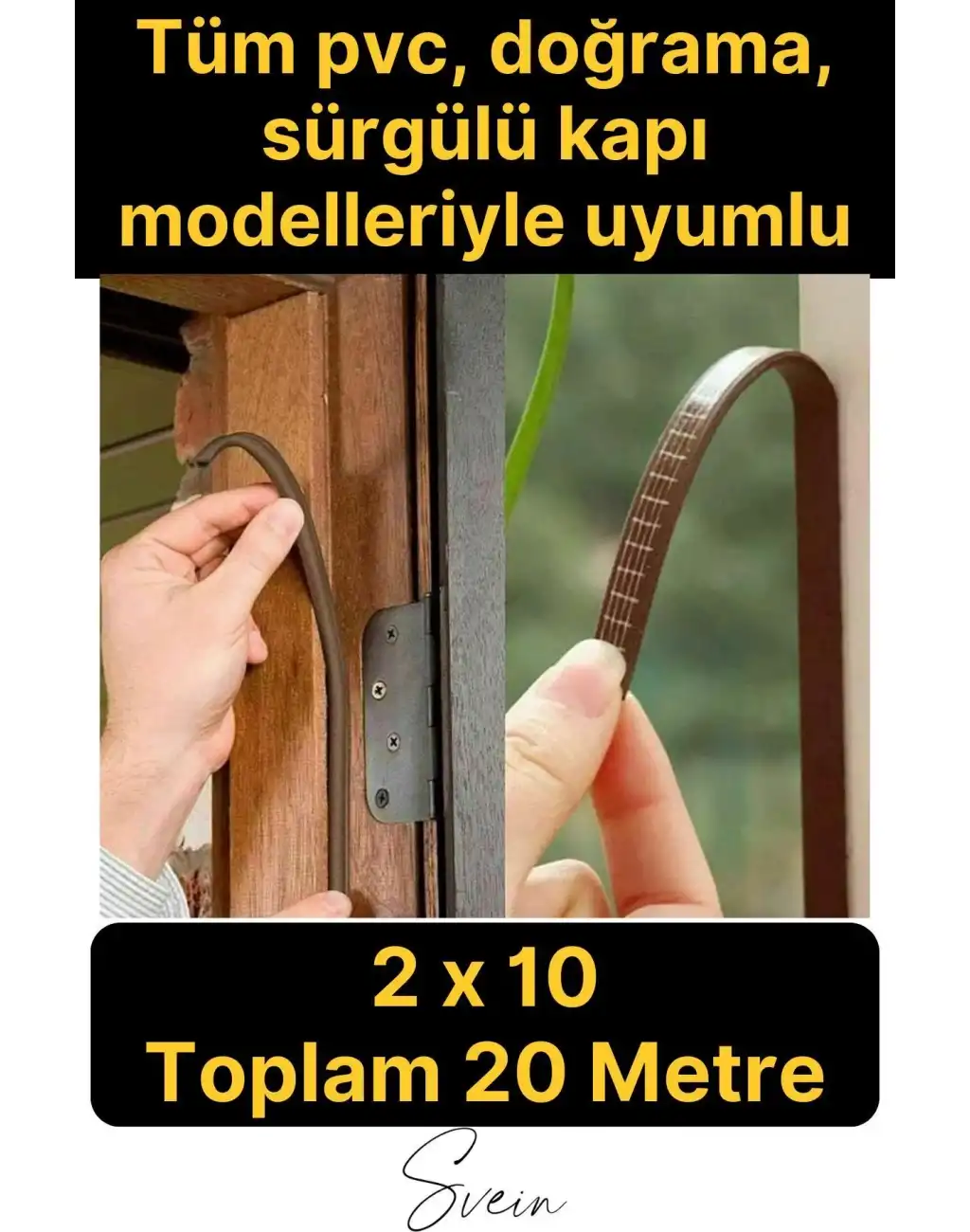 #KapıPencereFitil Pvc Doğrama Pencere Fitili İzolasyon Bandı Kendinden Yapışkanlı Kahve Kauçuk Yalıtım Bant 2x10=20 Mt